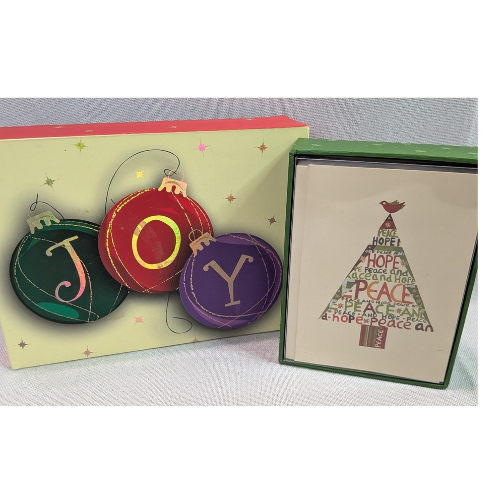 Peter Pauper Press Holiday Cards Unisex OS Multicolor New Boxed Joy Peace 2pk